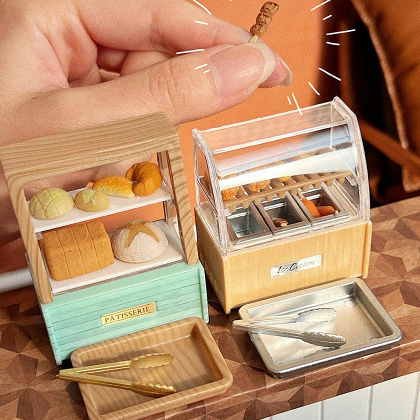 Food Snacks In Usa - Dollhouse Miniature Bread Cabinet Food Snack