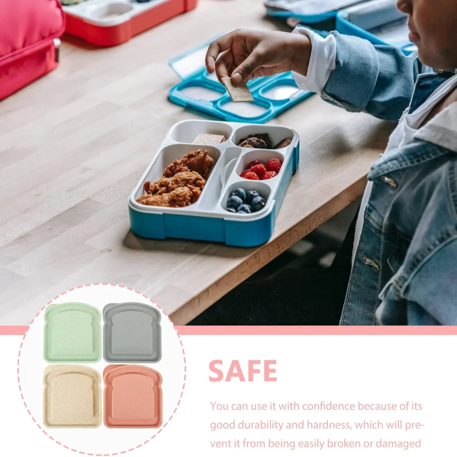 Food Snacks For Picnic - Sandwich 4pcs Toast Shape Sandwich Box