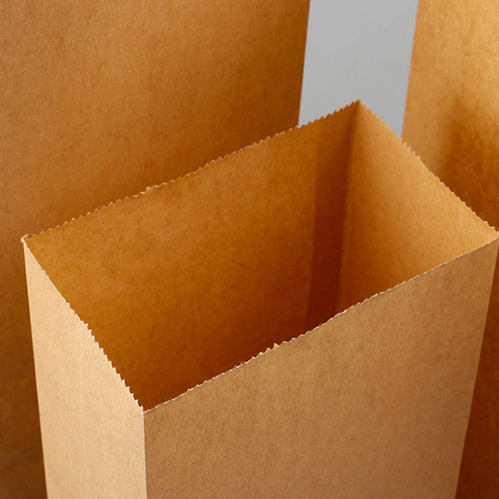 Food Day Snacks - 100Pcs 70G Kraft Paper Bags Square