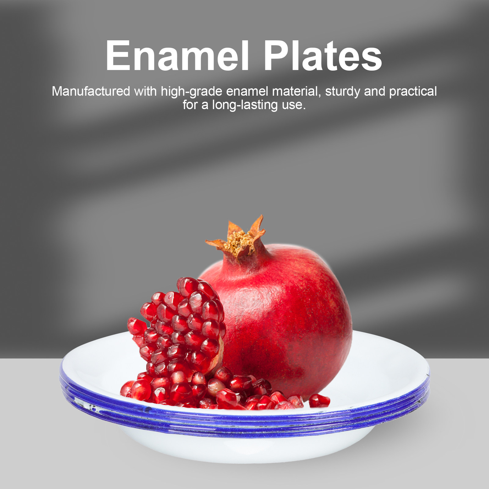 Food Snacks For Picnic - 4Pcs Enamel Plates Set Retro Vintage