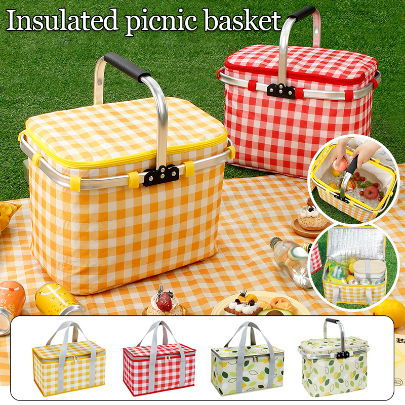 Food Snacks For Picnic - Retro Pastoral Lunch Bag Folding Outdoor