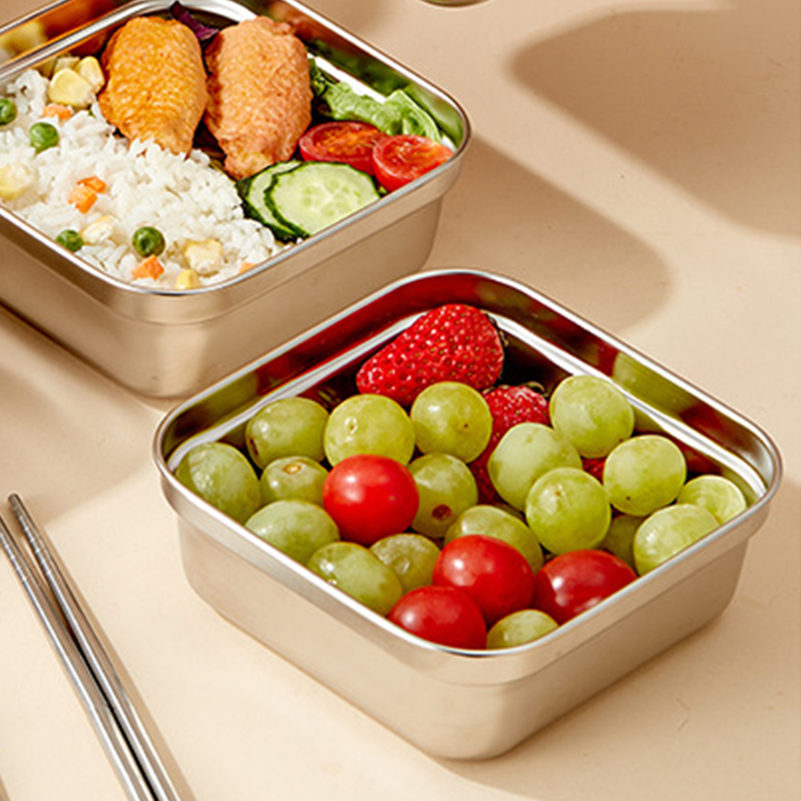 Food Snacks For Picnic - Stainless Steel Sandwich Box Reusable Food