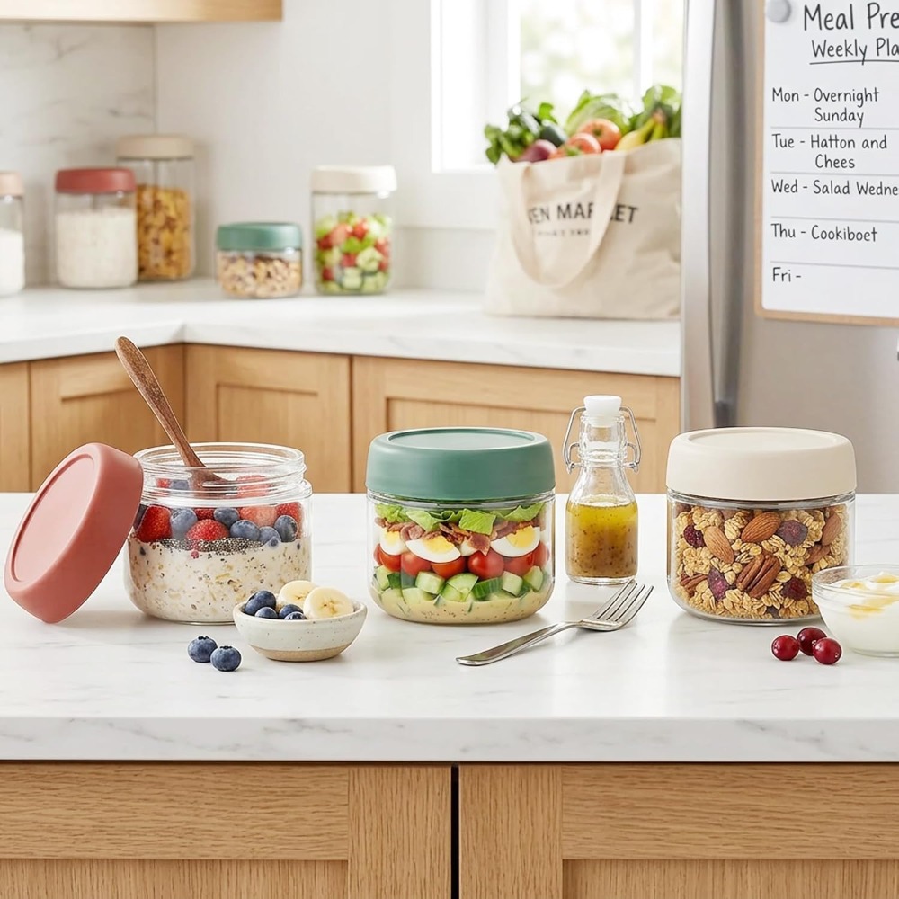 3 Pack 10oz Glass Jars with Sc - Food Snacks In Usa avis et prix