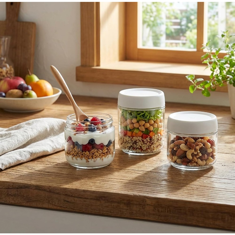 3 Pack 10oz Glass Jars with Sc - Food Snacks In Usa avis et prix