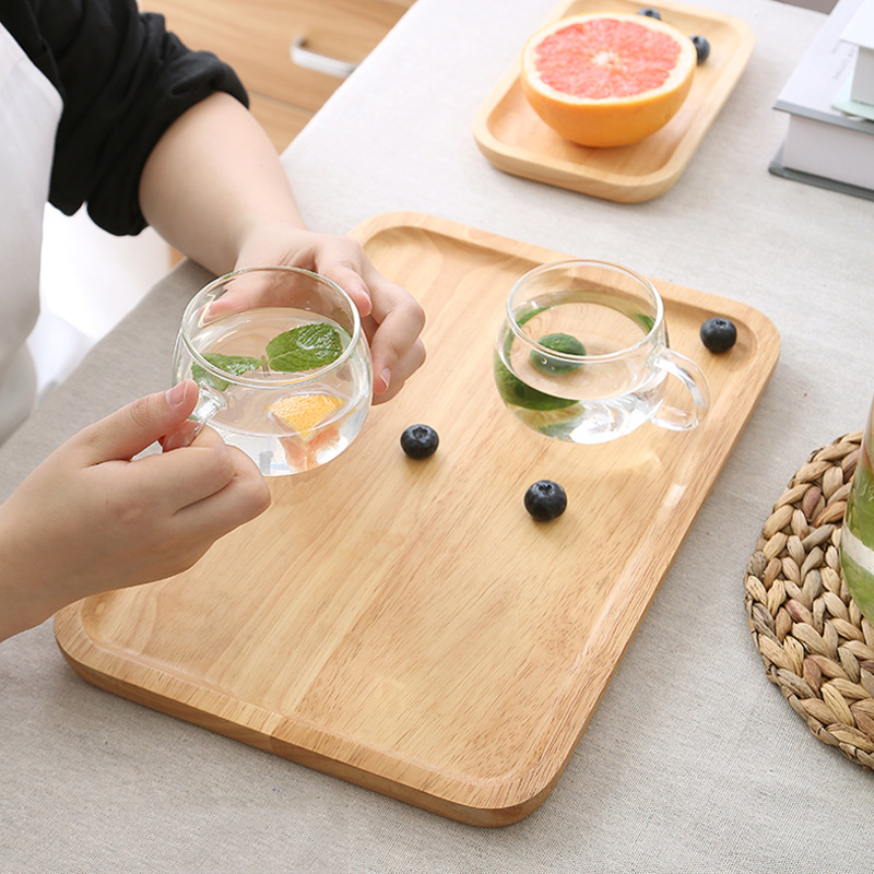 Wooden Serving Plate Rectangle - Food Platter Snacks avis et prix