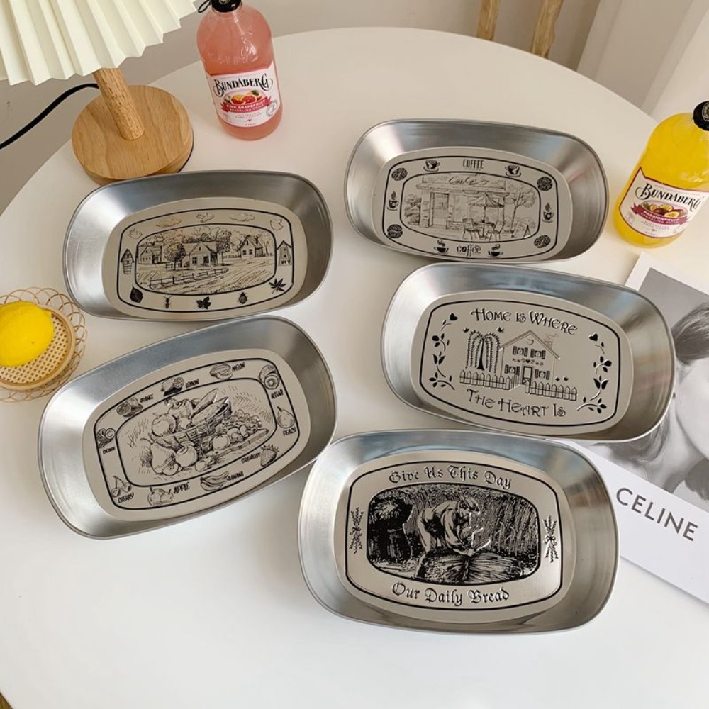 2PCS Vintage American Tin Tray - Food Snacks For Picnic avis et prix