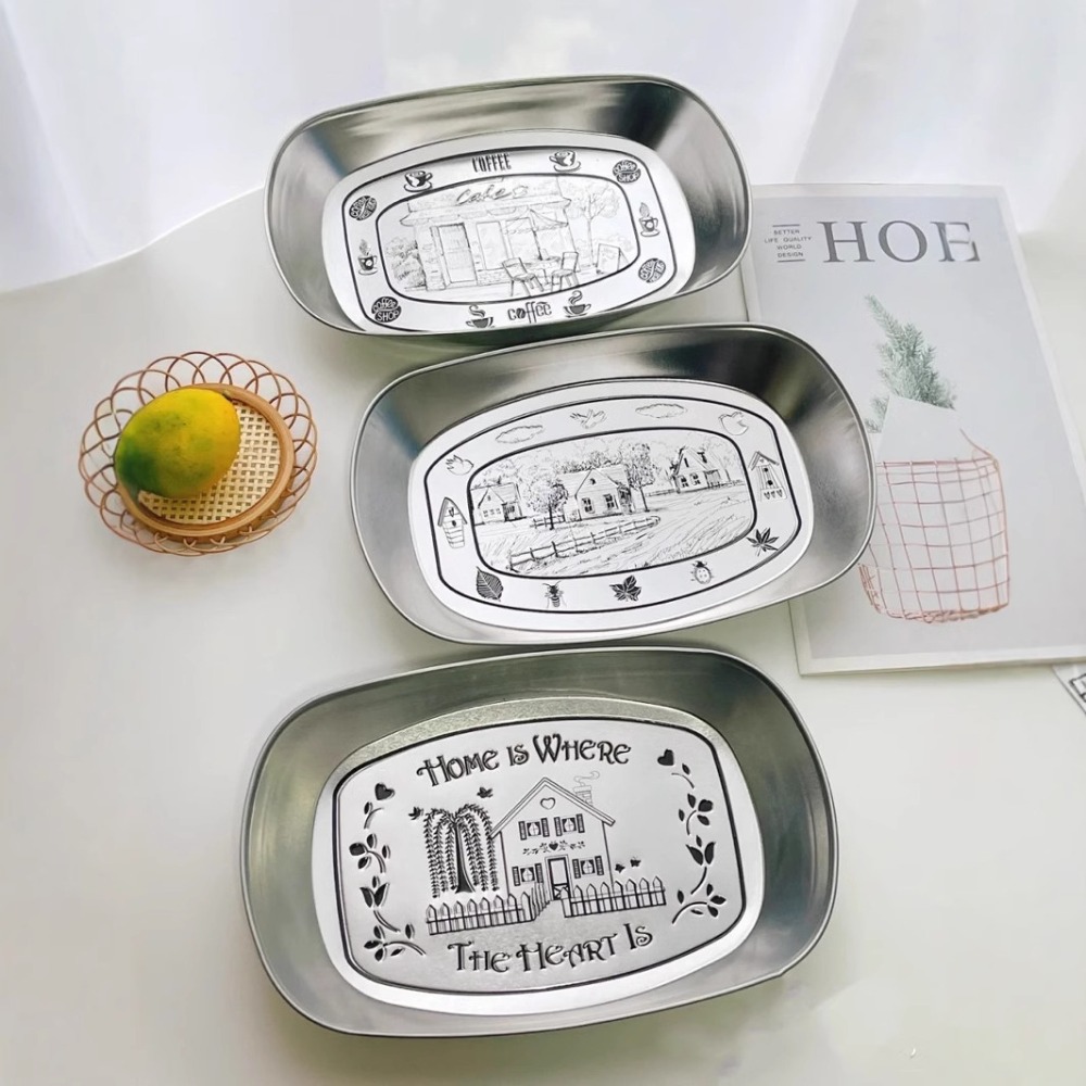 2PCS Vintage American Tin Tray - Food Snacks For Picnic avis et prix