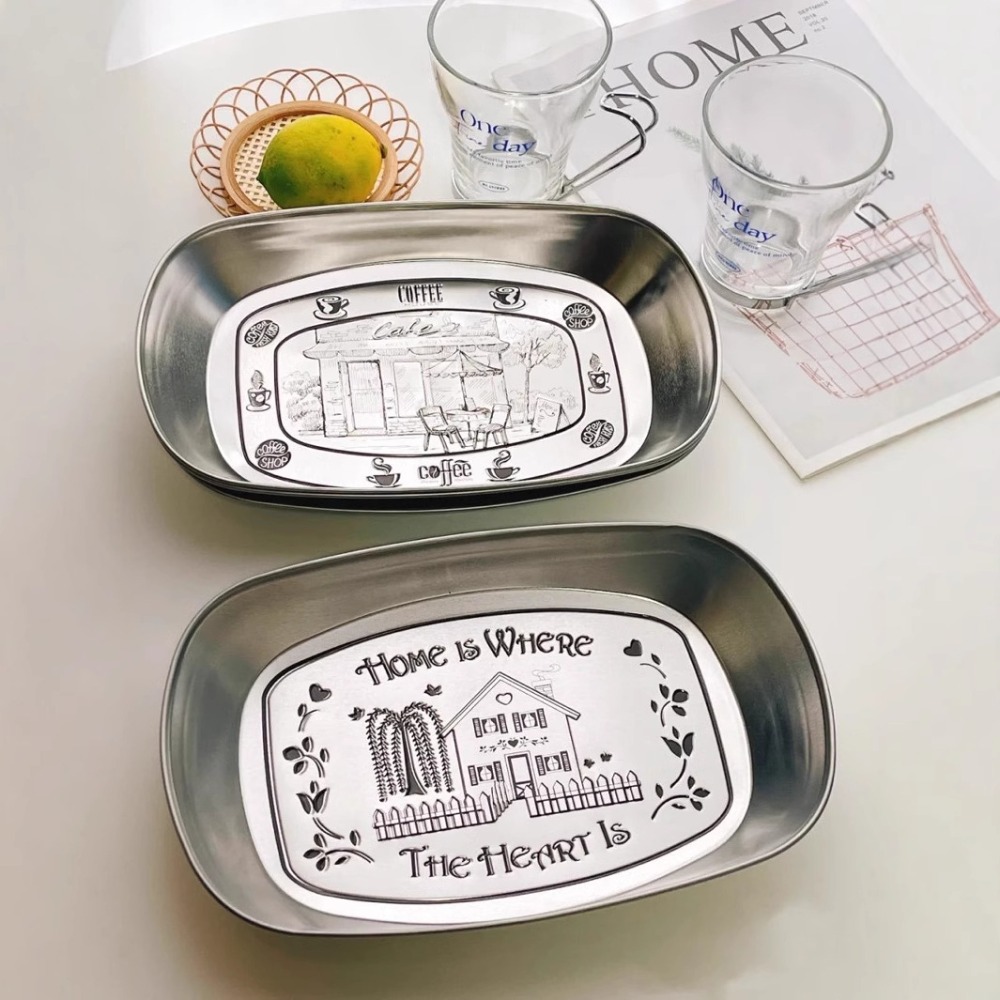 2PCS Vintage American Tin Tray - Food Snacks For Picnic avis et prix