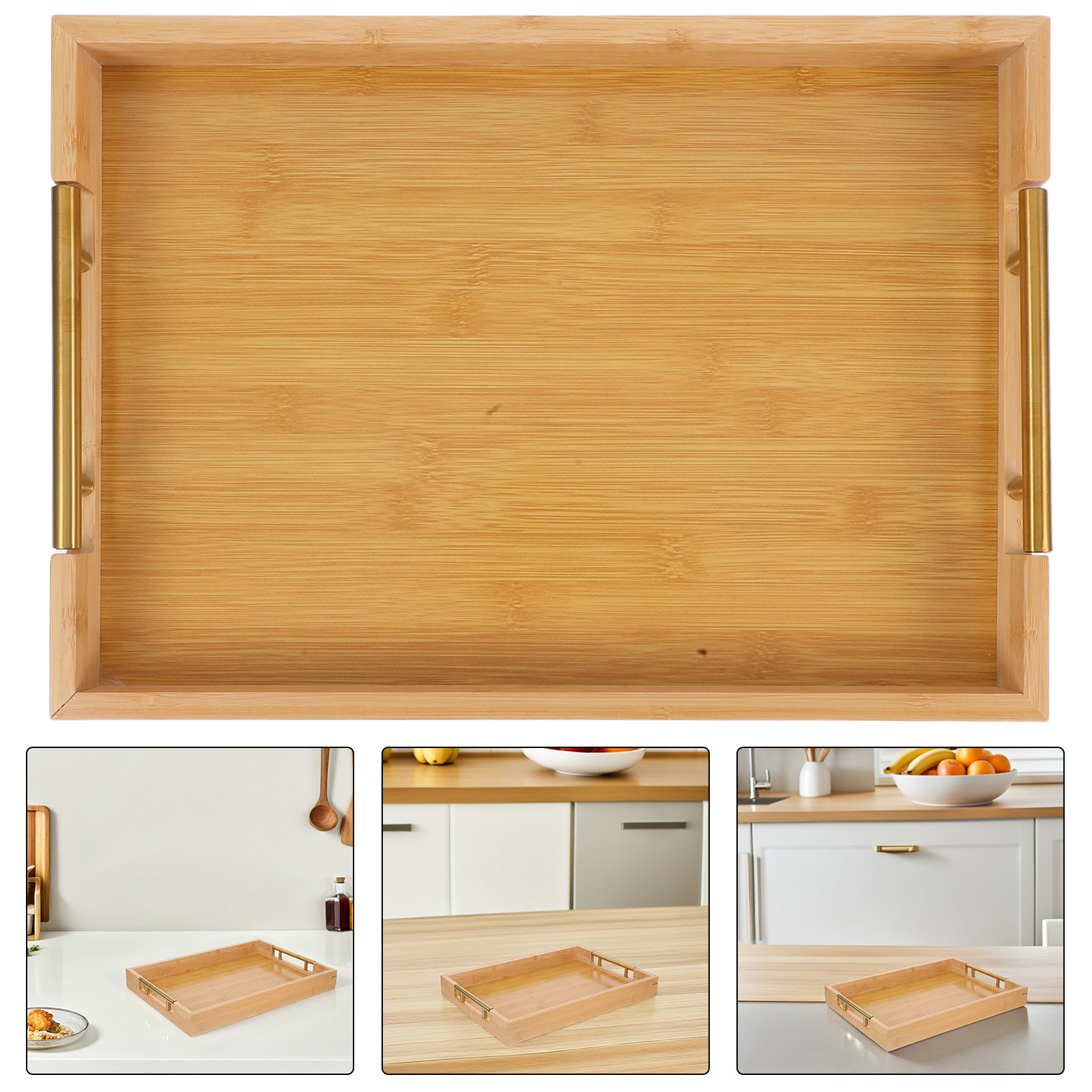 Bamboo Tray Handles Multipurpo - Food Platter Snacks avis et prix