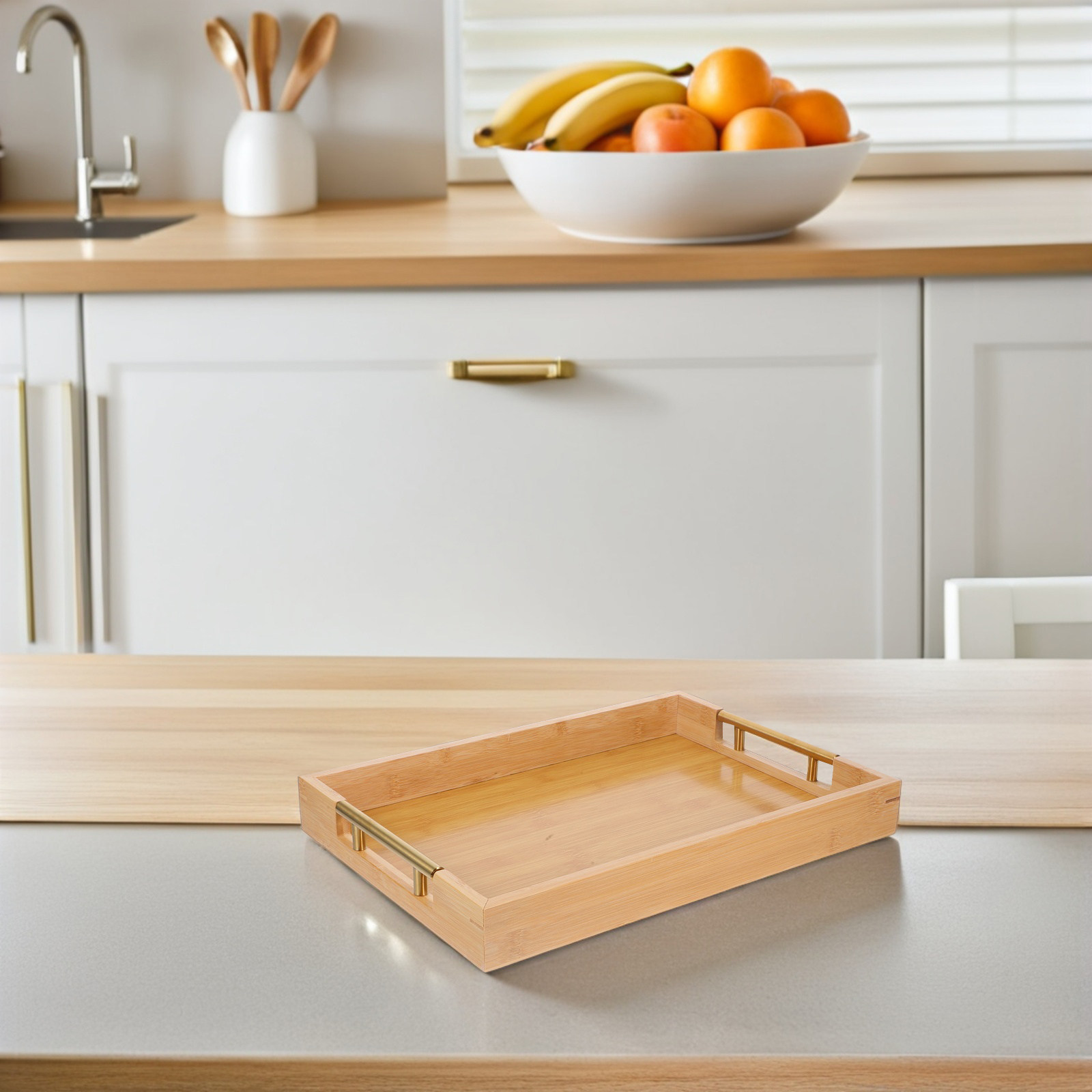 Bamboo Tray Handles Multipurpo - Food Platter Snacks avis et prix