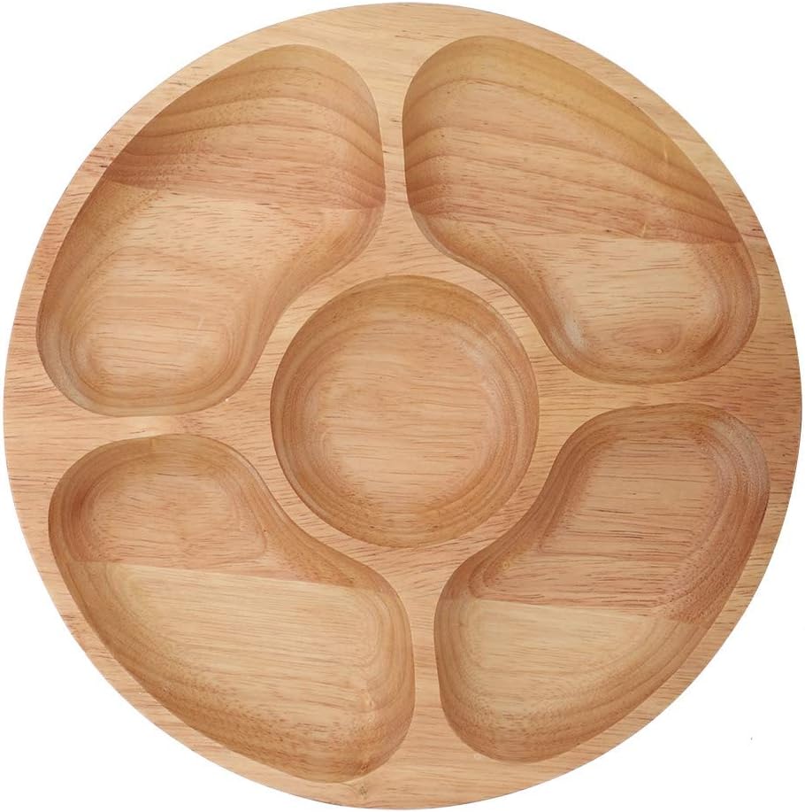 5 Sectional Tray, Wooden Divid - Food Platter Snacks avis et prix