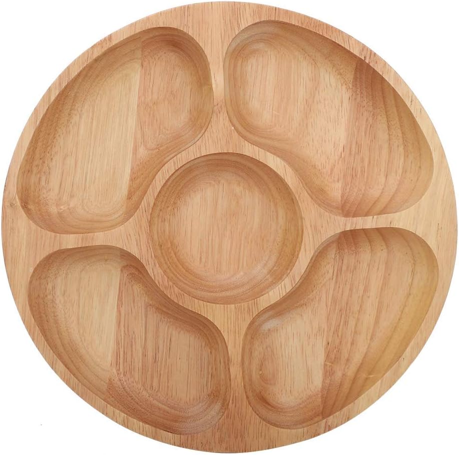 5 Sectional Tray, Wooden Divid - Food Platter Snacks avis et prix