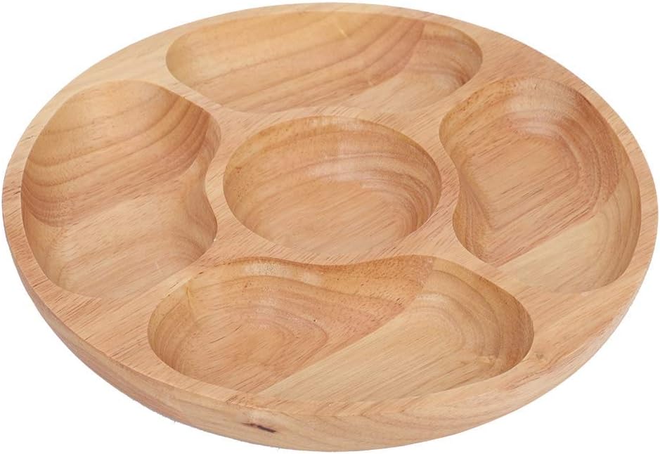 5 Sectional Tray, Wooden Divid - Food Platter Snacks avis et prix