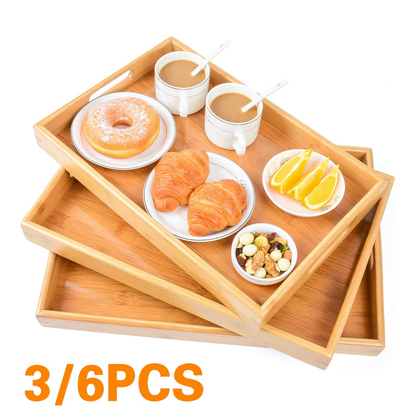 Bamboo Serving Tray Kitchen Fo - Food Platter Snacks avis et prix