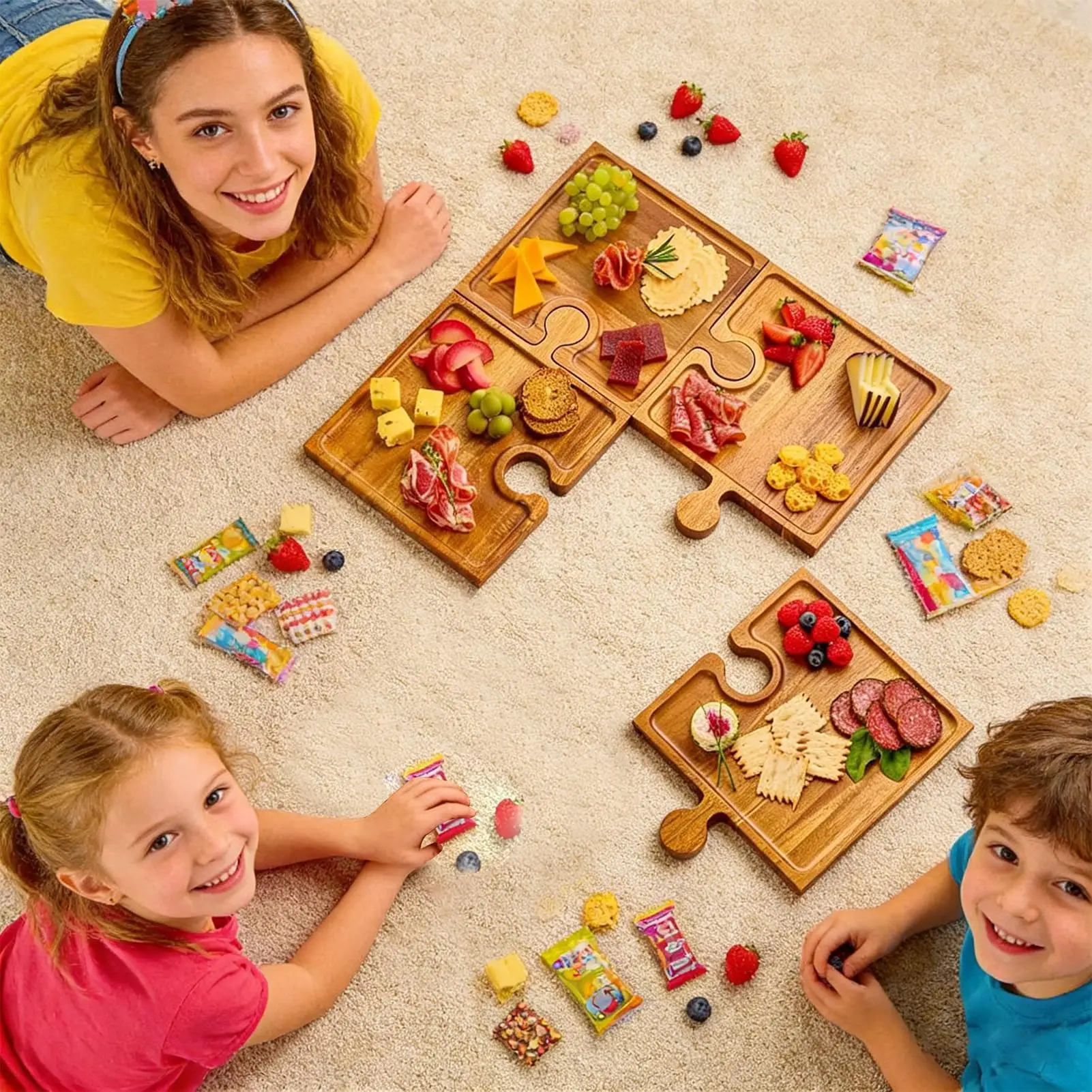 Puzzle Food Display Tray Woode - Food Platter Snacks avis et prix
