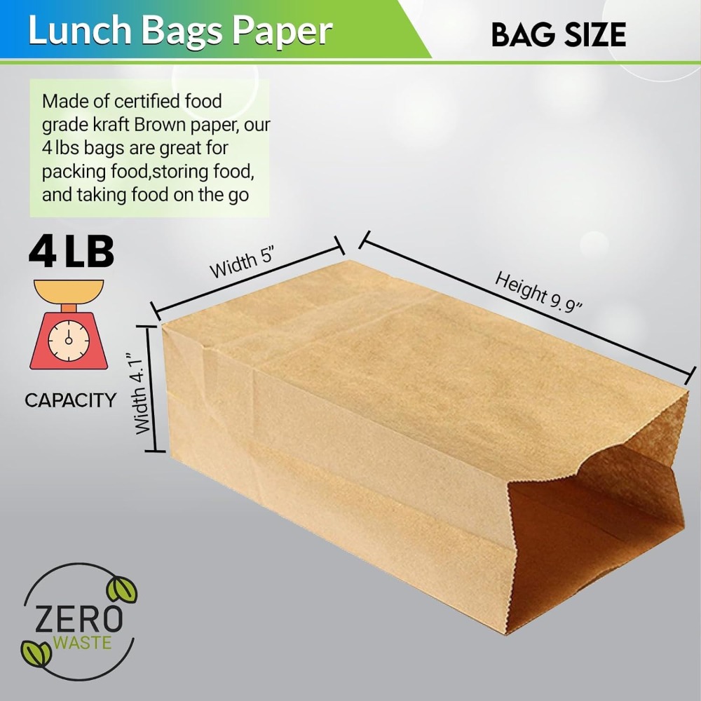 4lb Brown Paper Lunch Bags 50  - Food Snacks For Picnic avis et prix