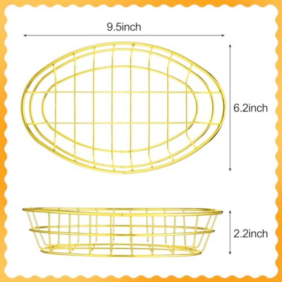 24 Pcs Gold Wire Fast Food Bas - Foods X avis et prix