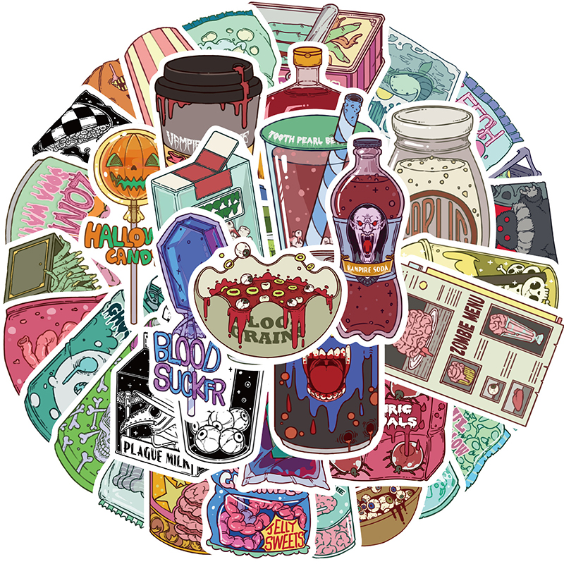 50PCS Zombie Food Stickers Cut - Zombie Snacks avis et prix