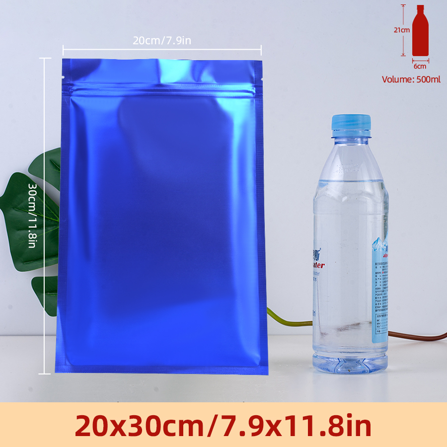 100pcs Matte Blue Foil Zipper  - Food Snacks In Usa avis et prix