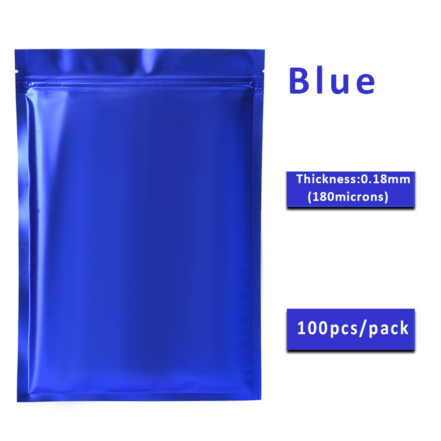 100pcs Matte Blue Foil Zipper  - Food Snacks In Usa avis et prix