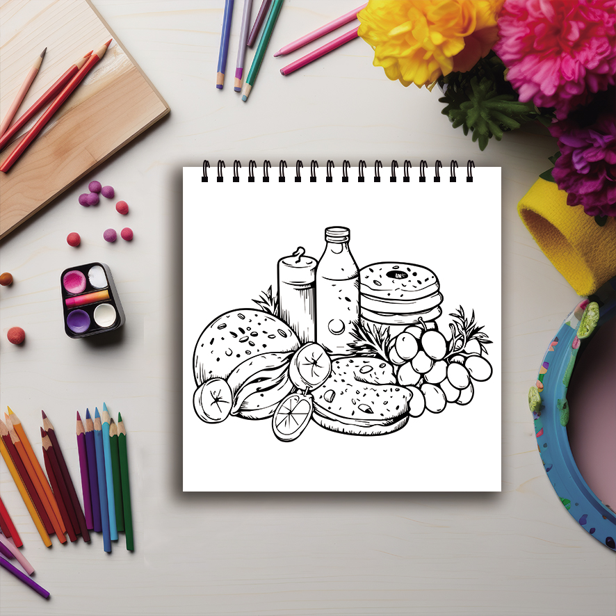 Coloring Book - 8.27 x 8.27 in - Foods X avis et prix