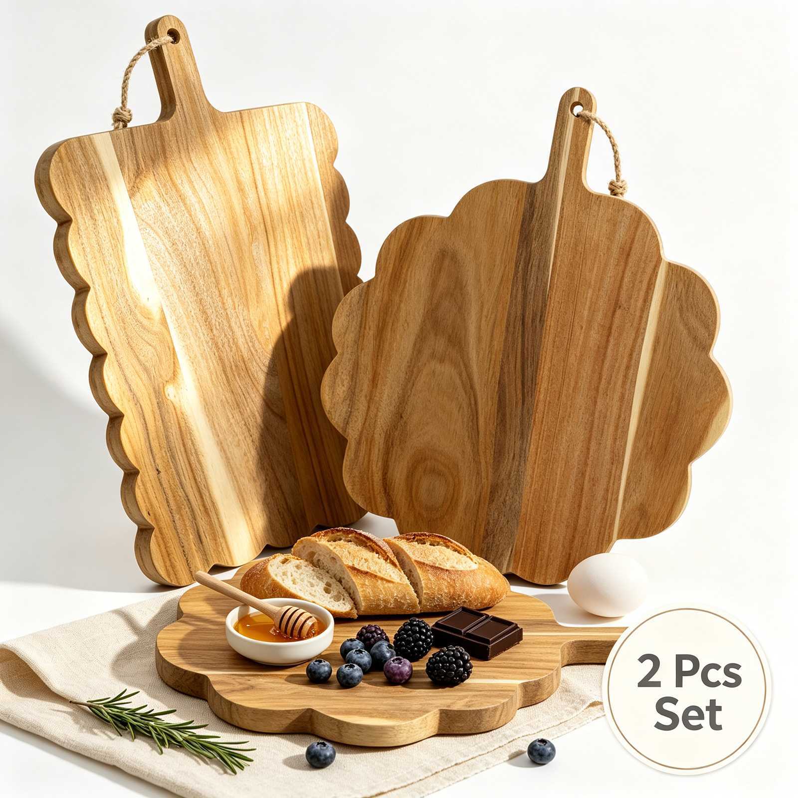 2Pcs Acacia Wood Charcuterie P - Food Platter Snacks avis et prix