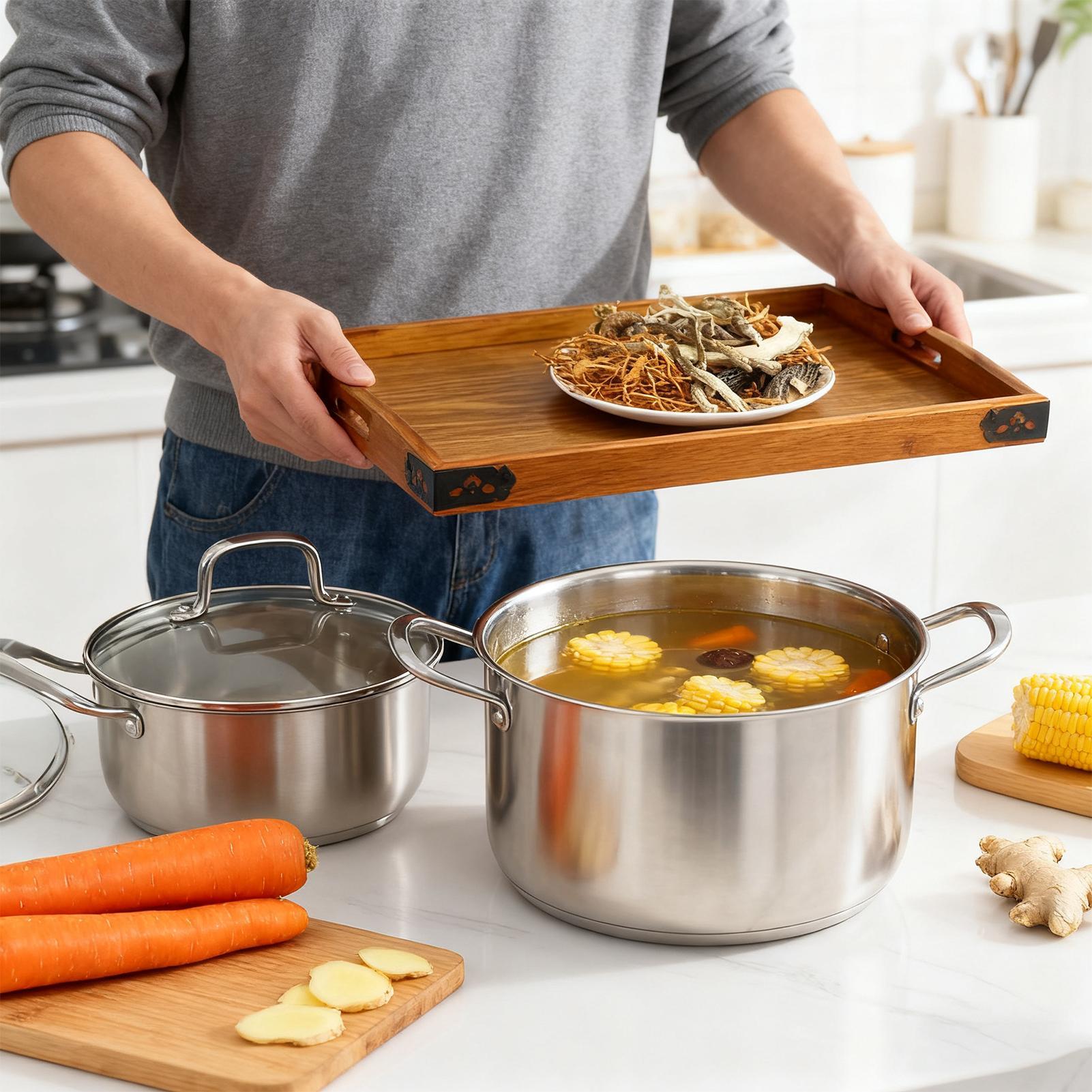 Wooden Serving Tray with Handl - Food Platter Snacks avis et prix